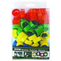 Båndringe ass farver 21mm 100s
